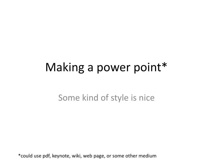 making a power point
