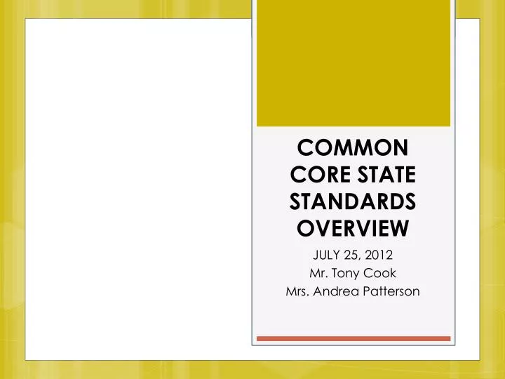 common core state standards overview