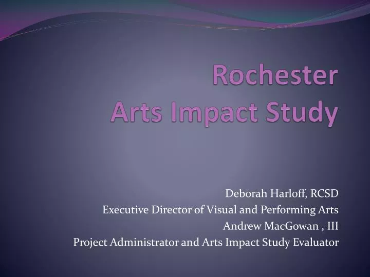 rochester arts impact study