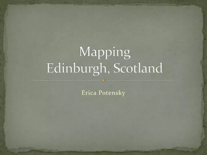mapping edinburgh scotland