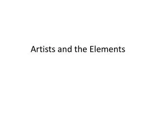 artists and the elements