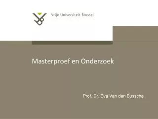 masterproef en onderzoek
