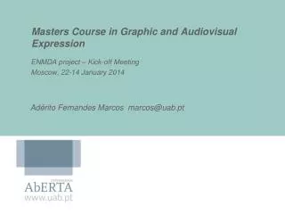 Masters Course in Graphic and Audiovisual Expression