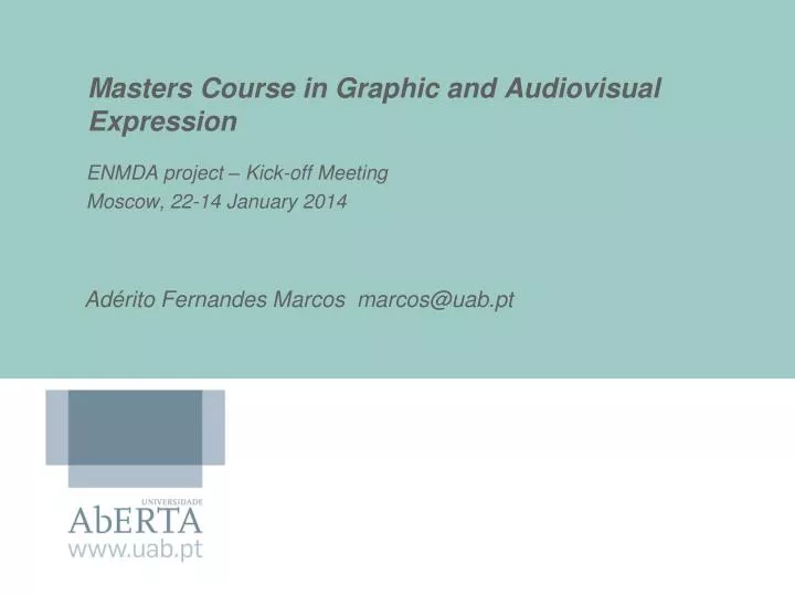 masters course in graphic and audiovisual expression