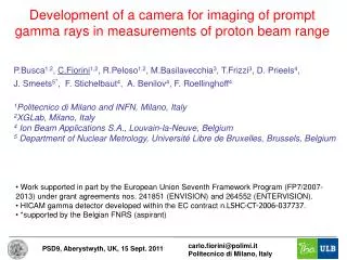 Development of a camera for imaging of prompt gamma rays in measurements of proton beam range