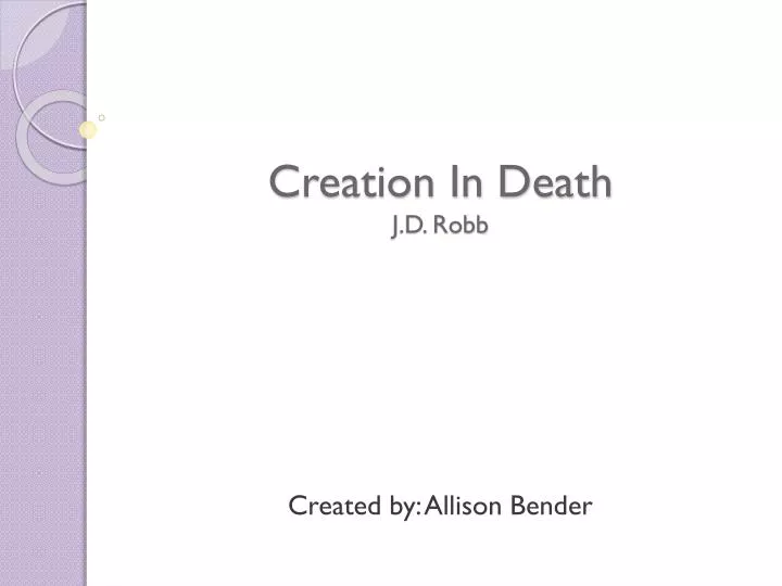 creation in death j d robb