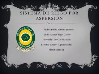 sistema de riego por aspersi n