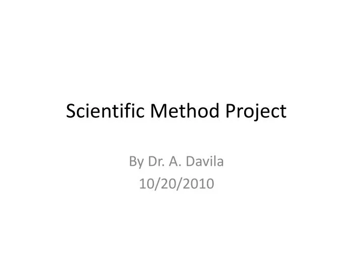 scientific method project