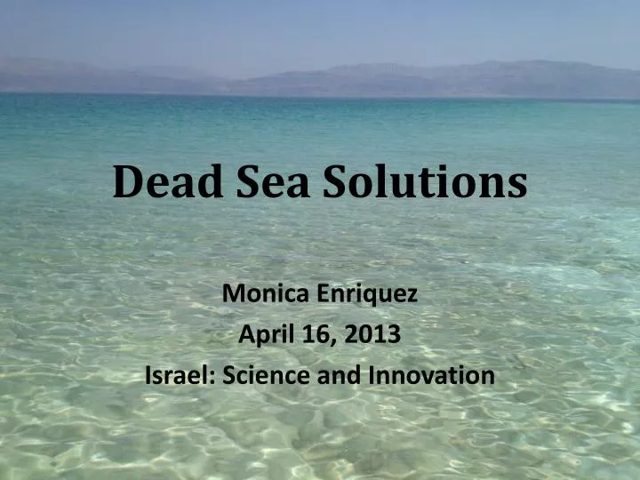 dead sea solutions