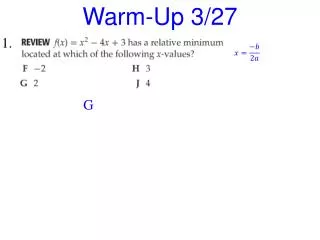 Warm-Up 3/27
