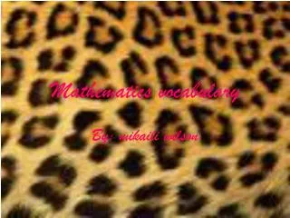 mathematics vocabulary