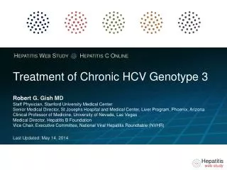 Treatment of Chronic HCV Genotype 3