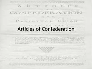 articles of confederation