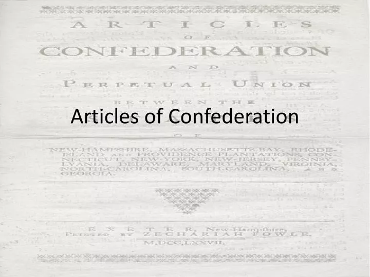 articles of confederation