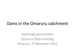 Dams in the Omaruru catchment
