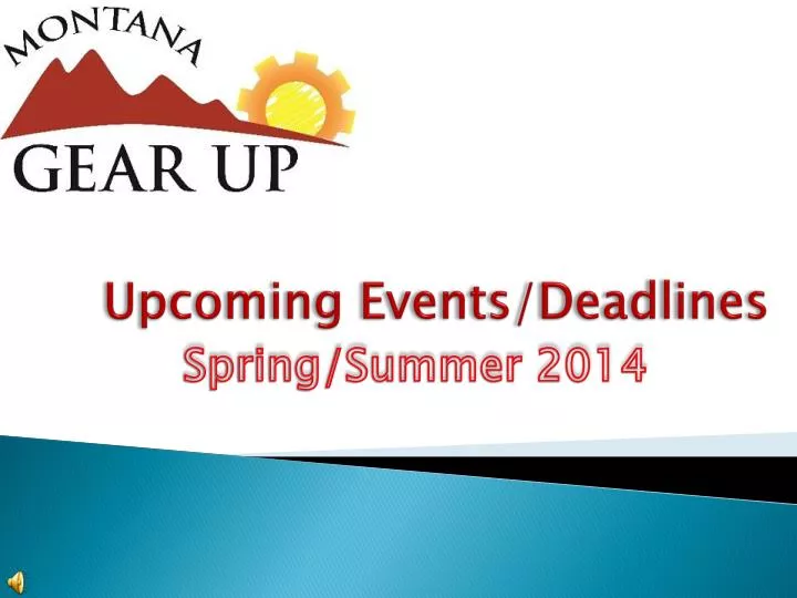 upcoming events deadlines