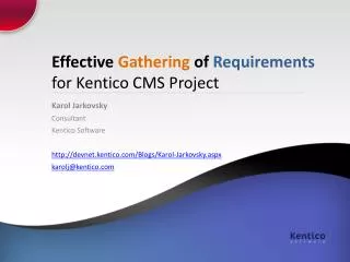 Effective Gathering of Requirements for Kentico CMS Project