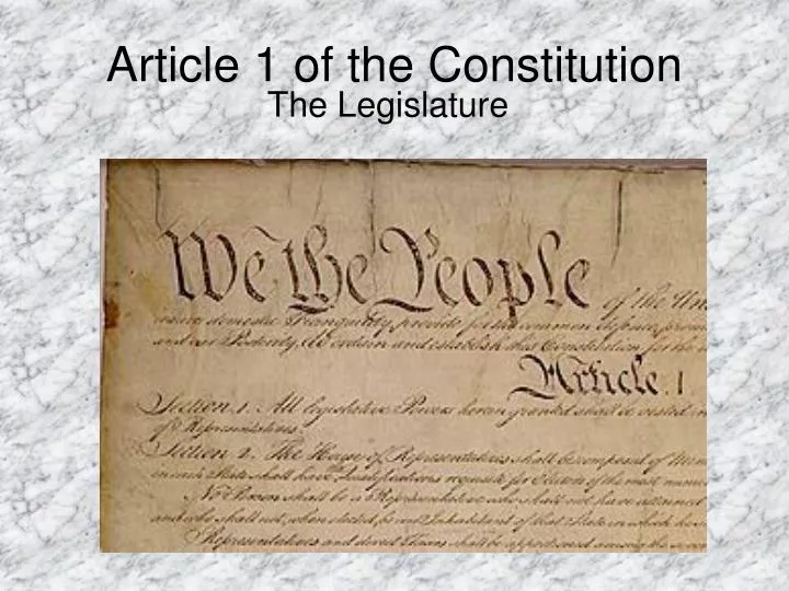 article 1 of the constitution