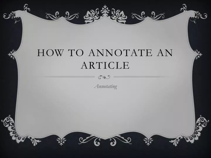 how to annotate an article