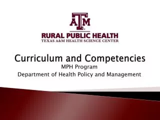 Curriculum and Competencies