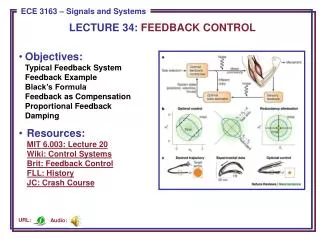 LECTURE 34: FEEDBACK CONTROL