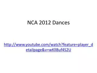 nca 2012 dances
