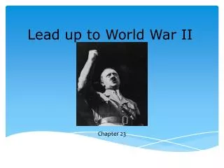 Lead up to World War II