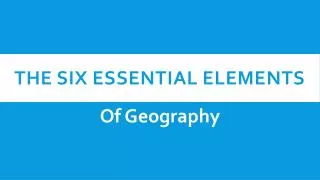 the six essential elements