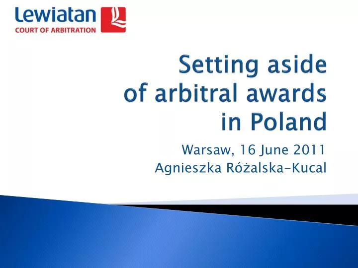 setting aside of arbitral awards in poland