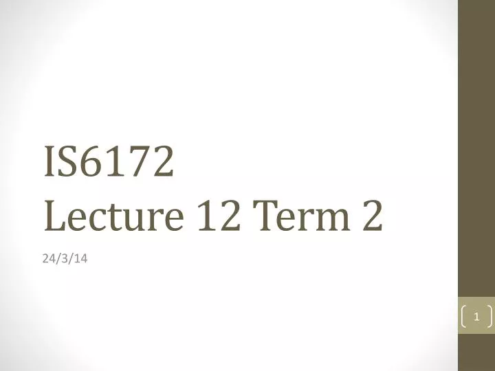 is6172 lecture 12 term 2