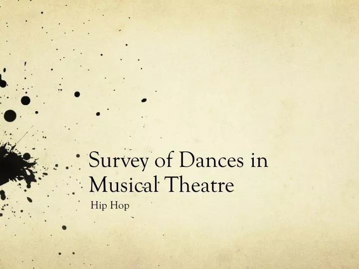 survey of dances in musical theatre