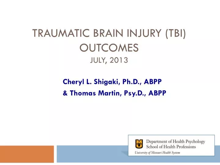 traumatic brain injury tbi outcomes july 2013