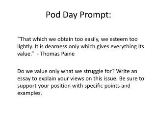 Pod Day Prompt:
