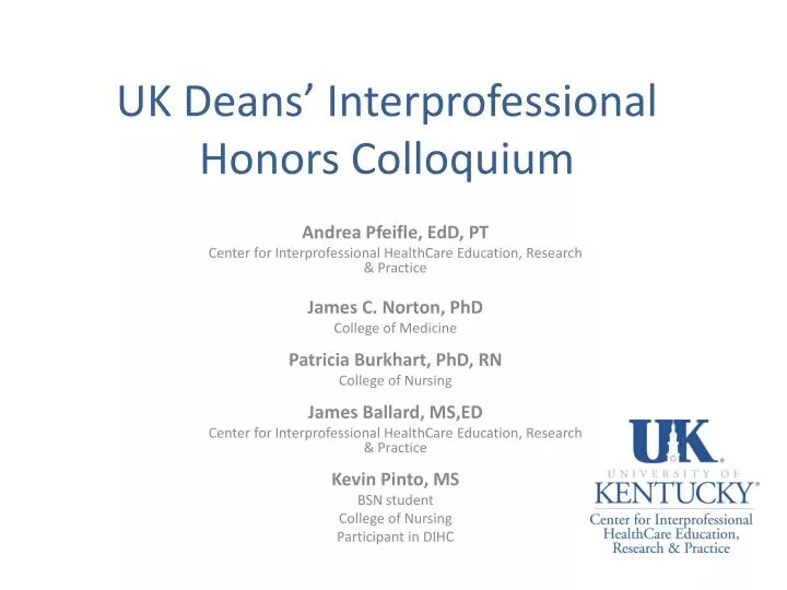 uk deans interprofessional honors colloquium