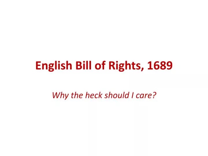 english bill of rights 1689