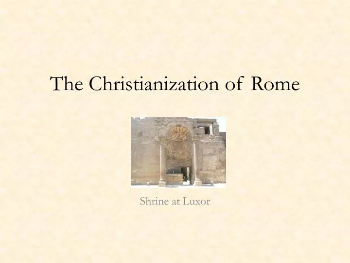the christianization of rome