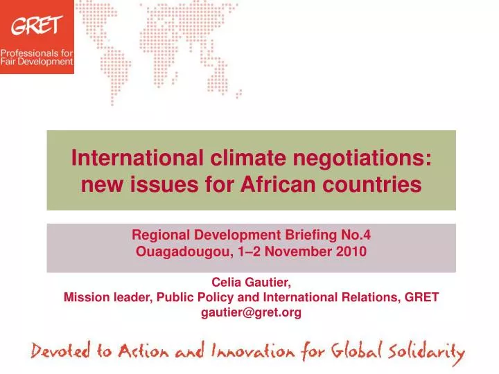 international climate negotiations new issues for african countries
