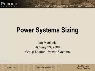 Power Systems Sizing