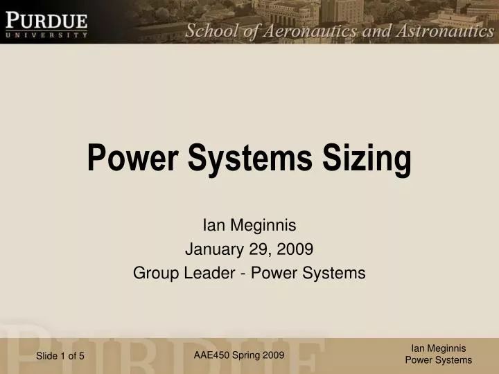 power systems sizing