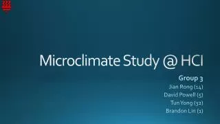 Microclimate Study @ HCI
