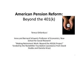 American Pension Reform: Beyond the 401(k)