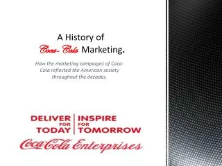 A History of Coca-Cola Marketing .