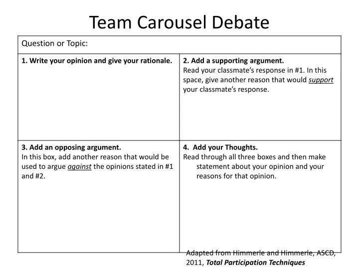 team carousel debate