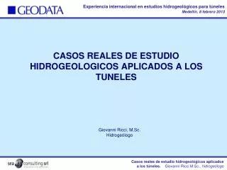casos reales de estudio hidrogeologicos aplicados a los tuneles