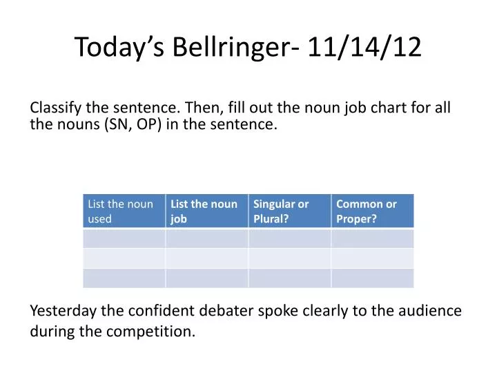 today s bellringer 11 14 12