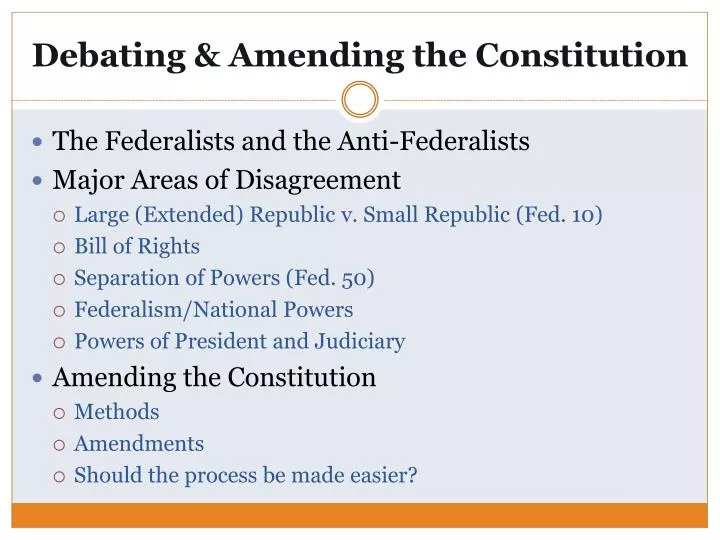 debating amending the constitution