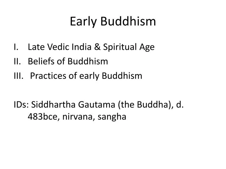 early buddhism