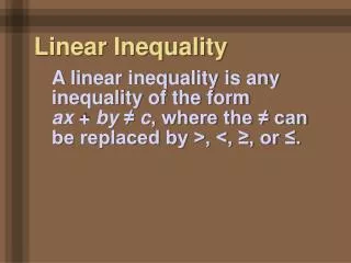 Linear Inequality