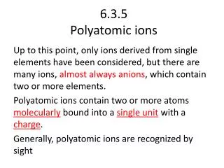 6.3.5 Polyatomic ions