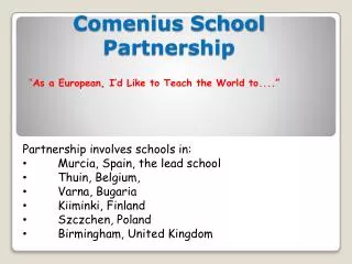 Comenius School Partnership